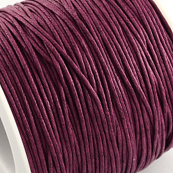 Medium Violet Red Waxed Cotton Thread Cords, Medium Violet Red, 1mm, about 100yards/roll(300 feet/roll)