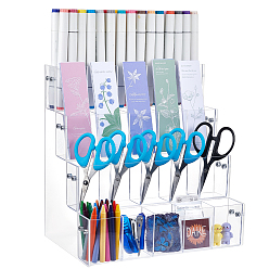 Прозрачный 4-ярусные акриловые подставки для маркеров и ручек, прозрачные, 27x18x28 см