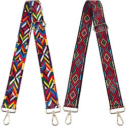 (52) Непрозрачная лаванда 2 шт 2 цветной полиэстер регулируемый народный индивидуальный ремень для сумки, с сплава цинка застежками, для аксессуаров для замены сумок, разноцветные, 74x3.8x0.1 см, 1 шт / цвет
