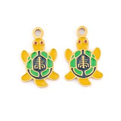 Tortoise Ионное покрытие (ip) 304 подвески из нержавеющей стали, с эмалью, реальный 18 k позолоченный, очарование морских животных, черепаха, 16.5x11x1.5 мм, отверстие : 1.5 мм