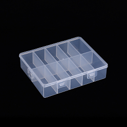 Прозрачный Контейнер для хранения шариков из полипропилена (pp), 10 ящик-органайзер, с откидной крышкой, прямоугольные, прозрачные, 12.6x10.2x3 см отсек: 4.8x2.3x2.7 см