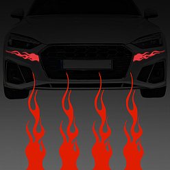 Красный Наклейки на машину с изображением домашних животных, пламя, красные, 295x69x0.2 мм