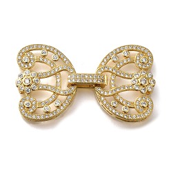 Настоящее золото 18K Стойка покрытие цветок латунь микропаве прозрачный кубический цирконий складные застежки, долговечный, без свинца и без кадмия, реальный 18 k позолоченный, 44 мм