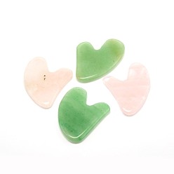 Смешанные камни Натуральный драгоценный камень gua sha доски, очищающие массажные инструменты, gua sha лицевые инструменты, , 71~73x48~55x5~6 мм