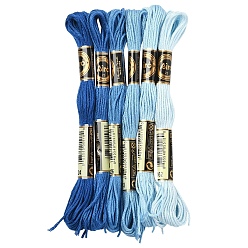 Mixed Color 6Bundles 6 Colors Polyester Embroidery Floss, Cross Stitch Threads, Mixed Color, 1mm, about 8.75 Yards(8m)/Bundle, 1Bundle/color