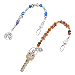 (52) Непрозрачная лаванда 2шт. брелок из акрила и стекла, с застежками из сплава лобстера и железными кольцами, разноцветные, 260~270 мм