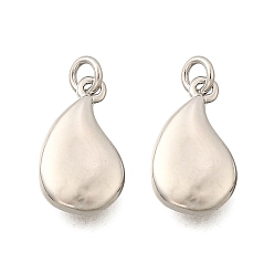 Teardrop Латунь прелести, стойки покрытие, прочное покрытие, без кадмия и без свинца, платина, с целью перехода в кольце, слеза, 14.5x7.5x2.5 мм, отверстие : 2 мм