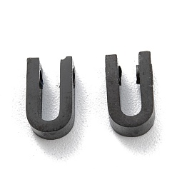 Letter U 304 подвески из нержавеющей стали с ионным покрытием (IP), алфавит, электрофорез черный, letter.u, 8x4.5x3 мм, отверстие : 1.8 мм