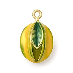 Carambola 304 нержавеющей стальной эмали подвески, фруктовые прелести, ионное покрытие (ip), реальный 18 k позолоченный, карамбола, 16.5x10x10.5 мм, отверстие : 1.4 мм