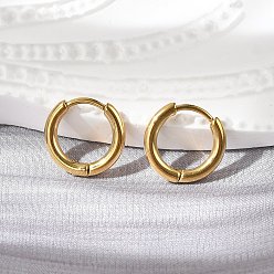 Золотой 304 обруч серьги из нержавеющей стали замке, с 316 хирургическим стержнем из нержавеющей стали, ионное покрытие (ip), кольцо, реальный 18 k позолоченный, 12x2 мм, 12 датчик, штифты : 0.9 мм