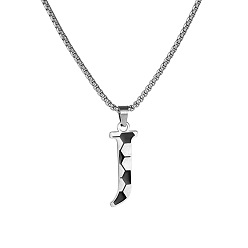 Letter J 201 Кулон-подвеска из нержавеющей стали с инициалом футбольного мяча для мужчин и женщин, цвет нержавеющей стали, белого и черного, буква J, 23.62 дюйм (60 см), Кулон : 30x13 мм