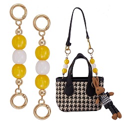 Золотистый Удлинительная цепочка для сумки, с бусинами из абс-пластика и пружинными кольцами из легкого золотого сплава, для аксессуаров для замены сумок, золотые, 14.3 см