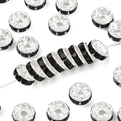 Реактивный Самолет Латунь марки А горный хрусталь Spacer бисер, прямой фланец, рондель, серебряные, струя, 8x3.8 мм, отверстие : 1.5 мм