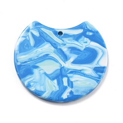 Темно-Голубой Прозрачный печатный акриловый кулон, глубокое синее небо, 33.5x37x2.5 мм, отверстие : 1.6 мм