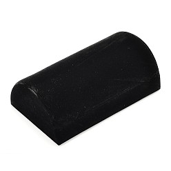 Черный Деревянный полукруглый браслет ювелирных изделий дисплеи, обтянута бархатом, рампа для показа браслета полумесяц, чёрные, 21x12x7 см