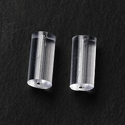 Clear 260Pcs Plastic Ear Nuts, Earring Backs, Column, Clear, 6x2.5mm, Hole: 0.5mm