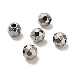 Нержавеющая Сталь Цвет 304 из нержавеющей стали бусы, круглые, алмазная огранка, цвет нержавеющей стали, 5.5x5 мм, отверстие : 1.8 мм