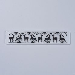 Deer Plastic Embossing Folders, Concave-Convex Embossing Stencils, for Handcraft Photo Album Decoration, Deer, 30x150x2.5mm