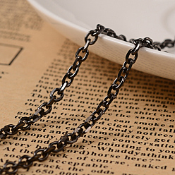 Черный 304 кабельные цепи из нержавеющей стали, цепи с алмазной огранкой, несварные, с катушкой, ионное покрытие (ip), граненые, овальные, электрофорез черный, 4x3x0.8 мм, около 32.8 футов (10 м) / рулон