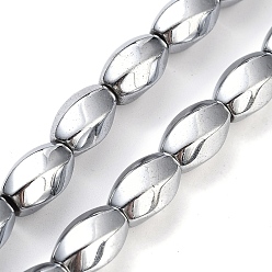 с Платиновым Покрытием Синтетических немагнитных гематит бисер нитей, долговечный, твист, с покрытием платиным, 12~12.5x8~8.5 мм, отверстие : 1.2 мм, около 32 шт / нитка, 16.14'' (41 см)