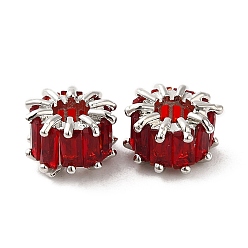 Платина Покрытие стойки платина латунь микро паве бусины циркония, без кадмия и без свинца, колонка, платина, 8.5~9x5.5 мм, отверстие : 3.5 мм