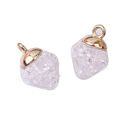 Прозрачный 20шт. прозрачные стеклянные шарообразные подвески, алмаз, прозрачные, 23x15 мм