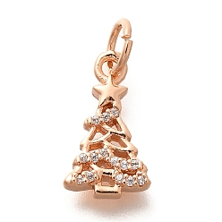 Розовое Золото Латунь с микропокрытием, долговечный, без свинца и без кадмия, рождественская елка, с целью перехода в кольце, розовое золото , 13x7.5x2 мм