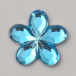 Темно-Голубой 5000шт. пластиковые кабошоны, цветок, глубокое синее небо, 9x9.5~10x1 мм