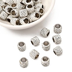 Кристалл Rondelle латунь горный хрусталь бисер, бусины с большим отверстием, платина, кристалл, 8.5x7.5 мм, отверстие : 4.8 мм