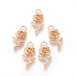 Light Gold Подвески из сплава , цветок розы, золотой свет, 21x10.5x2.5 мм, отверстие : 2.5 мм