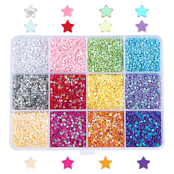 Mixed Color Shining Nail Art Glitter, Manicure Sequins, DIY Sparkly Paillette Tips Nail, Crystal Epoxy Resin Material Filling, Star, Mixed Color, 2.5x2.5x0.3mm, 96g/box