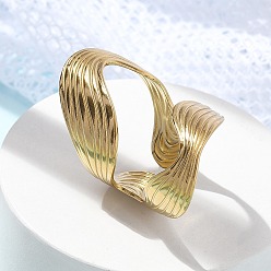 Настоящее золото 18K Ионное покрытие (ip) 304 открытая манжета из нержавеющей стали для женщин, реальный 18 k позолоченный, регулируемый