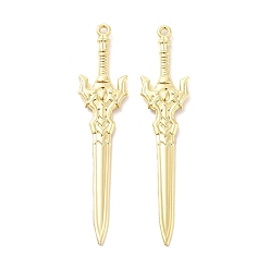 Золотой Стойки обшивки сплава большие кулоны, без кадмия, без никеля и без свинца, очарование меча, золотые, 59x13x3 мм, отверстие : 1.5 мм