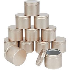 Light Gold Round Aluminium Tin Cans, Aluminium Jar, Storage Containers for Cosmetic, Candles, Candies, with Screw Top Lid, Textured, Light Gold, 4.5x3.8cm, 30ml, 24pcs/box