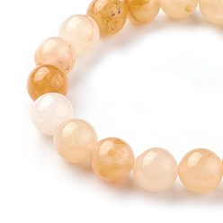 Topaz Jade Natural Topaz Jade Beads Stretch Bracelets, Round, 2-1/4 inch~2-3/8 inch(5.7~6cm), Beads: 10~10.5mm
