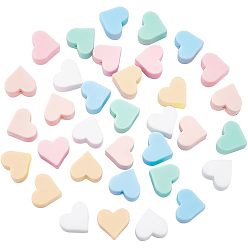 (52) Непрозрачная лаванда 36 шт. 6 цветные экологически чистые силиконовые шарики пищевого качества, сердце, разноцветные, 13x14x8 мм, отверстие : 2 мм, 6 шт / цвет