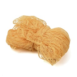Yellow Polyester Lace Ribbon, Wavy Trim, Flower, for Jewelry Making, Yellow, 7/8 inch(22mm), about 10.94 Yards(10m)/pc