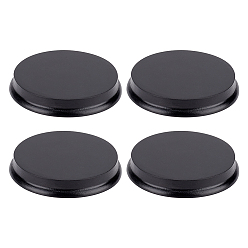 Черный Плоская круглая полимерная глина подставка для дисплея, для фигурки, миниатюры, модели, фигурки, чёрные, 7.95x1.2 см