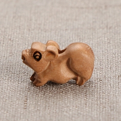 Свинья Деревянные китайские фигурки зодиака, для домашнего украшения рабочего стола, свинья, 18x10 мм