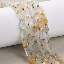 Топаз Необработанные натуральные нити из белого топаза, самородки, с бисером, 5~18x5~12x4~8 мм, отверстие : 1 мм, около 30~45 шт / нитка, 15.55'' (39.5 см) ~ 15.94'' (40.5 см)