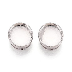 Платина 925 многорядные звенья из стерлингового серебра с кабошонами, овальные, родий, с печатью 925, платина, 13.5x12x4.5 мм, отверстие : 1.5~1.6 мм, лоток : 12x10 мм