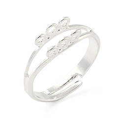 Посеребрённый Регулируемые латунные лотки для колец для подвески, 6 отверстие петля кольцо основание, стойки покрытие, долговечный, без свинца и без кадмия, 925 серебро покрытием, 5 мм, отверстие : 1.6 мм, внутренний диаметр: 16 мм