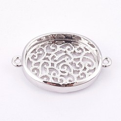 Платина Латуни кабошон параметры соединителя, долговечный, овальные, платина, лоток : 12x16 мм, 14x22x4 мм, отверстие : 0.8 мм