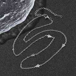 Рождественская елка 304 ожерелья из звеньевой цепи из нержавеющей стали для женщин и мужчин, цвет нержавеющей стали, не тускнеет, рождественская елка, 17.83 дюйм (45.3 см), Дерево: 13x5x1 мм