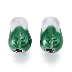 Нержавеющая Сталь Цвет 304 из нержавеющей стали эмаль бисер, Китайская капуста, цвет нержавеющей стали, 12x8~8.5x8~8.5 мм, отверстие : 2.5 мм