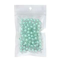 Аквамарин Прозрачные акриловые бусины, бусина в бусине, круглые, аквамарин, 8x7.5 мм, отверстия: 2 мм, около 100 шт / мешок