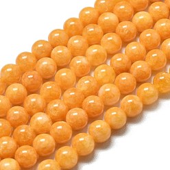 Золотистый Натуральный Malaysia нефритовые бусы пряди, окрашенная и подогревом, круглые, золотые, 4~4.5 мм, отверстие : 0.8 мм, около 85~88 шт / нитка, 14.57~14.96 дюйм (37~38 см)