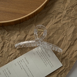 Прозрачный Прозрачные пластиковые заколки для волос с большими когтями, с железной пружиной, для густых волос девушки, прозрачные, 52x110.5x33~40.8 мм