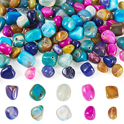 (52) Непрозрачная лаванда 100шт. 5 цвета бусины из натурального агата, окрашенные, самородки, упавший камень, разноцветные, 8~12x8~12x8~12 мм, отверстие : 1.3 мм, 20 шт / цвет