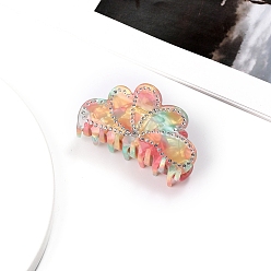 Помидор Заколки для волос с когтями из ацетата целлюлозы (смола), со стразами, помидор, 79x40 мм